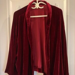 Red velvet swing jacket